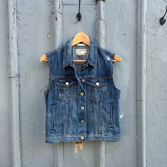 Rag and Bone Burney Denim Vest, Small - Picture 3 of 9